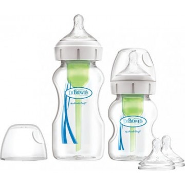 Dr. Brown's Σετ Πλαστικά Μπιμπερό Options+ Κατά των Κολικών με Θηλή Σιλικόνης 270ml για 0+ μηνών 2τμχ Κωδικός WB 02600